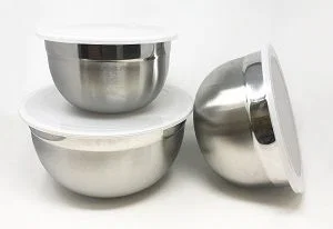 Stainless Steel Bowl Set w/Lids 3pc Small Set
