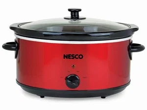 Slow Cooker 6 qt Analogue Metallic Red