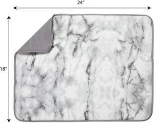 Microfiber Dish Drying Mat - XL Marble - 18"x 24""