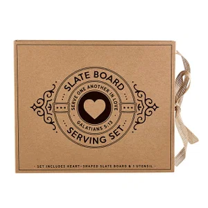 Slate Cutting Board Set - Heart Shaped & Cheese Knife