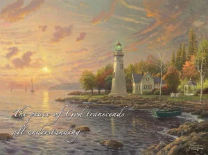 Cutting Board Glass Thomas Kinkade Serenity Cove