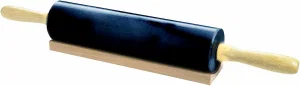Rolling Pin Black Marble with Base 10"