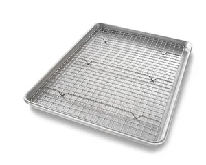 Half Sheet Nonstick Cooling Rack and Pan Set USA Pan