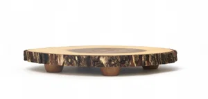 Acacia Bark Footed Server, Small 10-12"