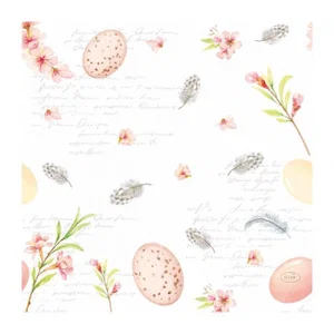 Napkins Easter Eggs and Feathers