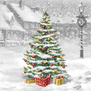Napkin Luncheon - Tree On Square