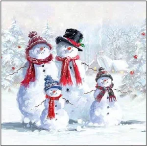 Napkin Luncheon - Snowman With Hat