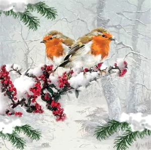 Napkin Luncheon - Winter Birds