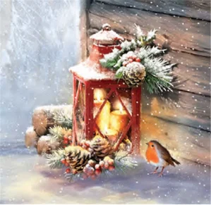 Napkin Cocktail - Robin With Lantern