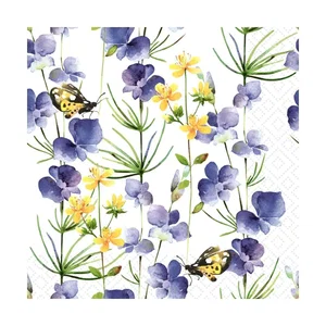 Blue Blossoms - Luncheon Napkin