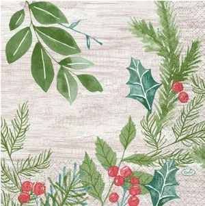 Luncheon Napkins - Winter Greenery