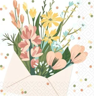 Flower Message - Luncheon Napkin