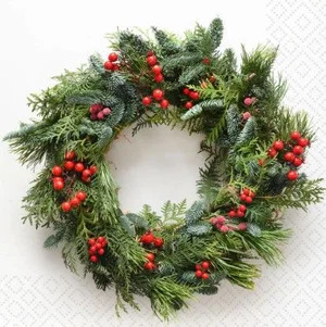 Napkin - Merry Berry Wreath