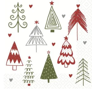 Napkin - Fun Trees Red