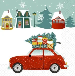 Napkin - Xmas Car