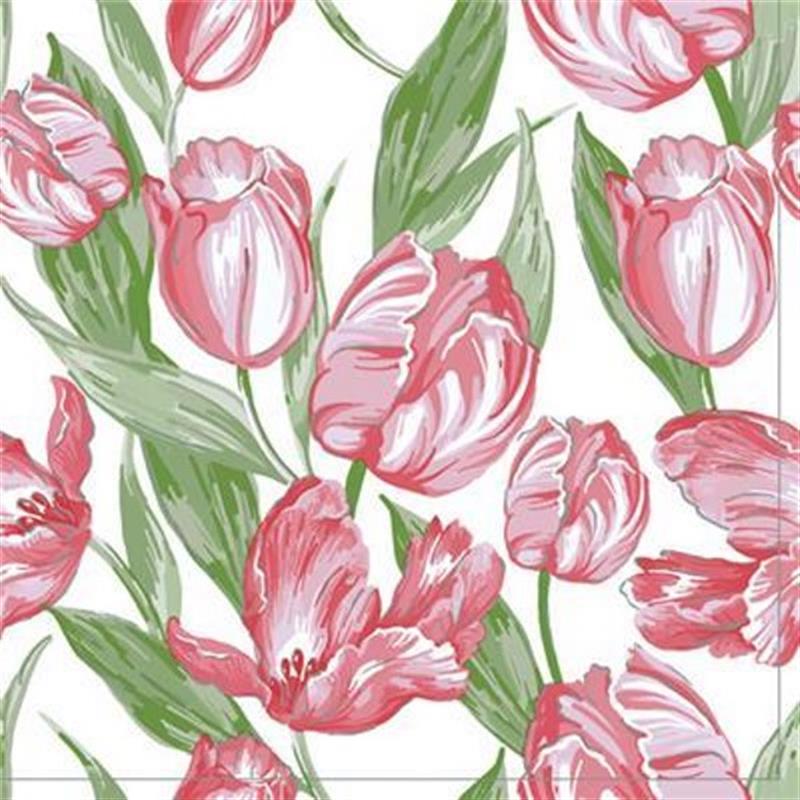 Image of Paper Napkins Pink Tulips