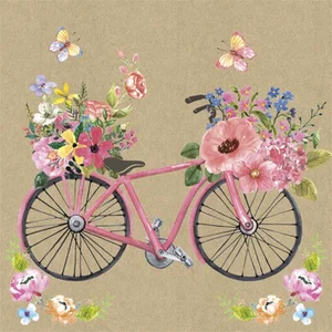 Paper Napkins Pink Bicycle