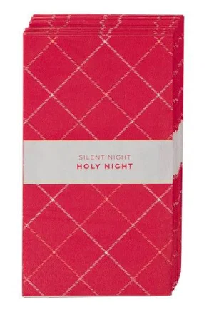Dinner Napkin Paper 12pc Silent Night Plaid