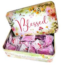 Blessed Tin Wildflower with Strawberries & Cream Hard Candy
