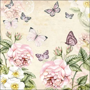 Napkin Luncheon Botanical Cream