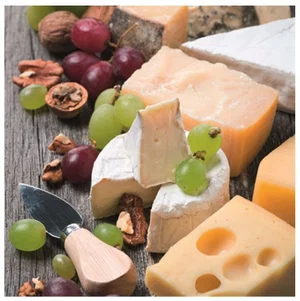 Napkins Luncheon Cheese Grapes / Walnuts