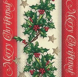 Napkin Luncheon Holly Border