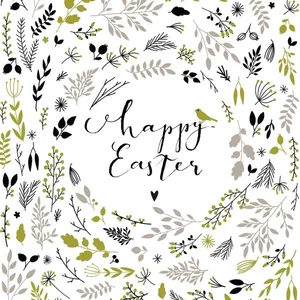 Napkins Happy Easter Green