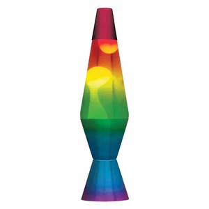 14.5" Lava Lamp Rainbow- White, Clear, Tricolour