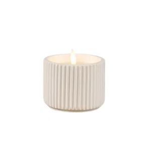Ribbed Cement Candle