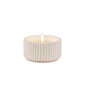 2.25" Ribbed Cement Candle