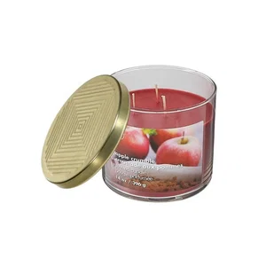 3 Wick Jar Candle w/ Lid - Apple Crumble 14oz