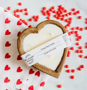 Heart Shaped Dough Bowl Candle