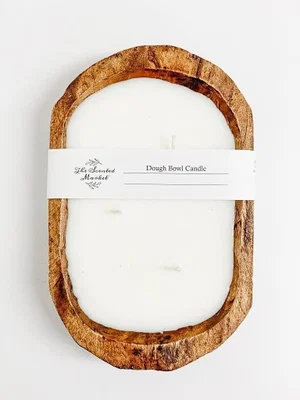 Brown Oval Dough Bowl Candle - Summer Nights