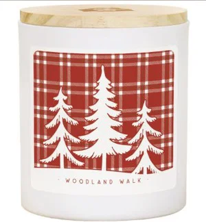 Plaid Trees Candle