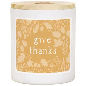 Give Thanks Gold Candle