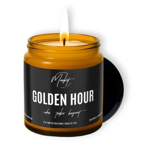 8 oz. Amber Jar- Golden Hour Candle