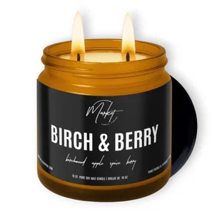 16 oz. Amber Jar- Birch & Berry Candle