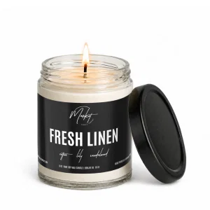 Fresh Linen 8 oz. Candle- Clear Jar