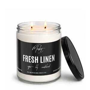 Fresh Linen 16 oz. Candle- Clear Jar