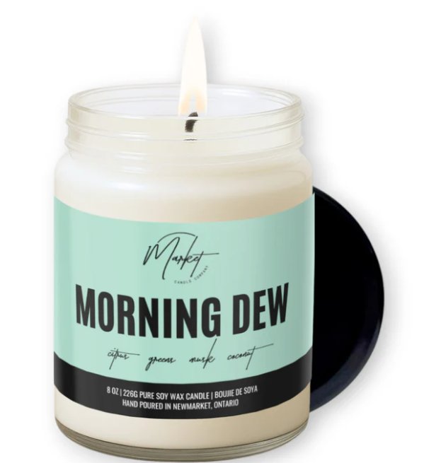 Image of Morning Dew 8 oz. Candle- Clear Jar