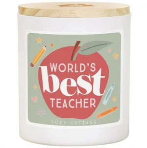Best Teacher Apple Candle
