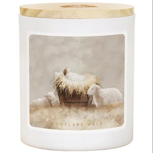 Manger Sheep Art Candle