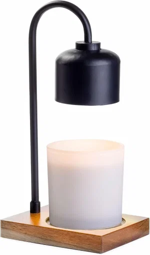 Arched Candle Warmer Lamp Black & Wood