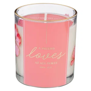 Glass Candle A Friend Loves At All Times Prov. 17:17