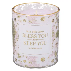 Glass Candle Bless You and Keep You Num. 6:24