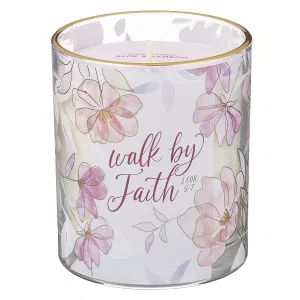 Glass Candle Walk By Faith 2 Cor. 5:7