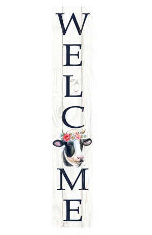 Porch Sign Cow Welcome 8x43
