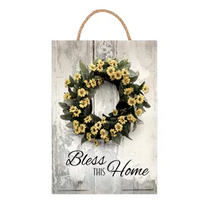 Wood-N-Rope Sign Bless This Home 7x10
