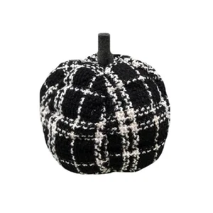 Blk/Wht Plaid Pumpkin - Medium
