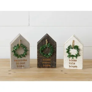 Block Houses with Wreaths
